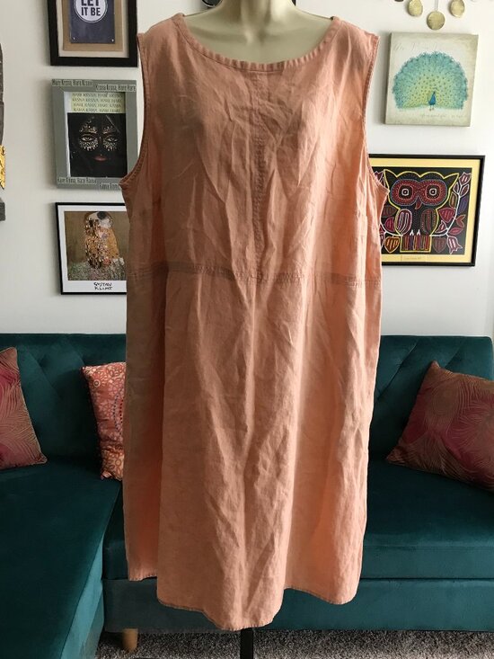 J. Jill Dresses & Skirts - J JILL Love Linen size 3X Pale Orange Sleeveless Dress with Pockets